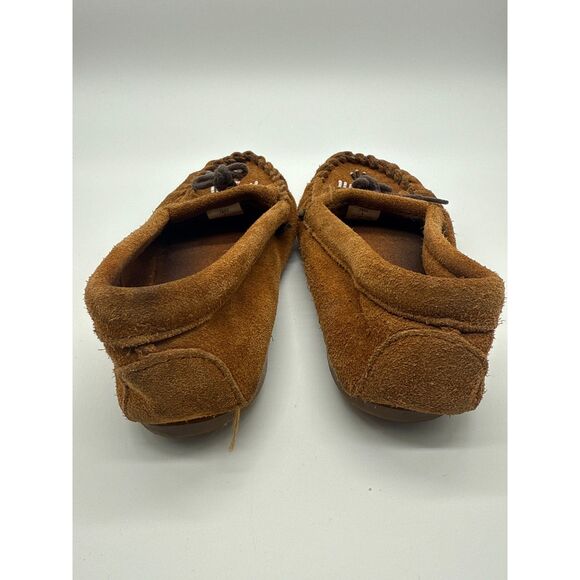 Minnetonka Beaded Thunderbird Leather Driver Moccasins Youth 3 - Picture 4 of 6